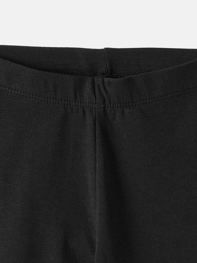 Girls Cotton Blend Fitted Elastic Waist Solid Leggings