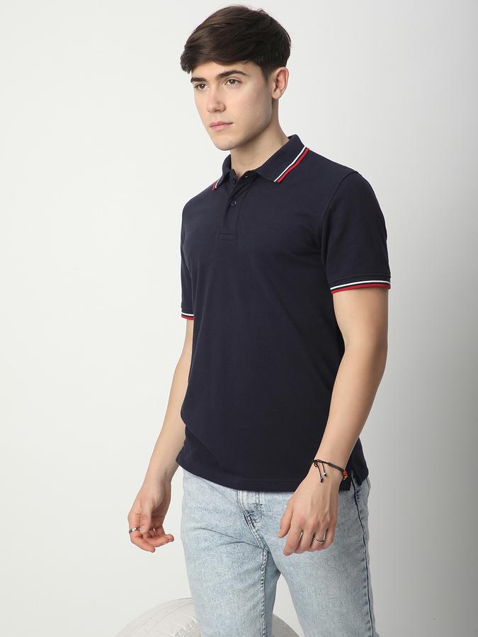 Solid Men Peter Pan Collar T-Shirt