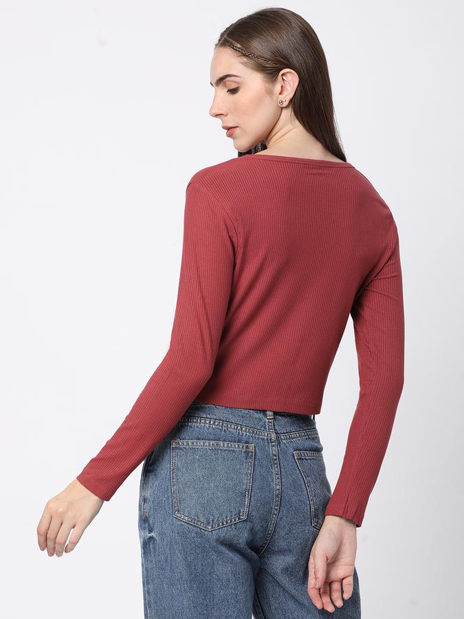 Women Ribbed Relaxed Fit Top image number 2