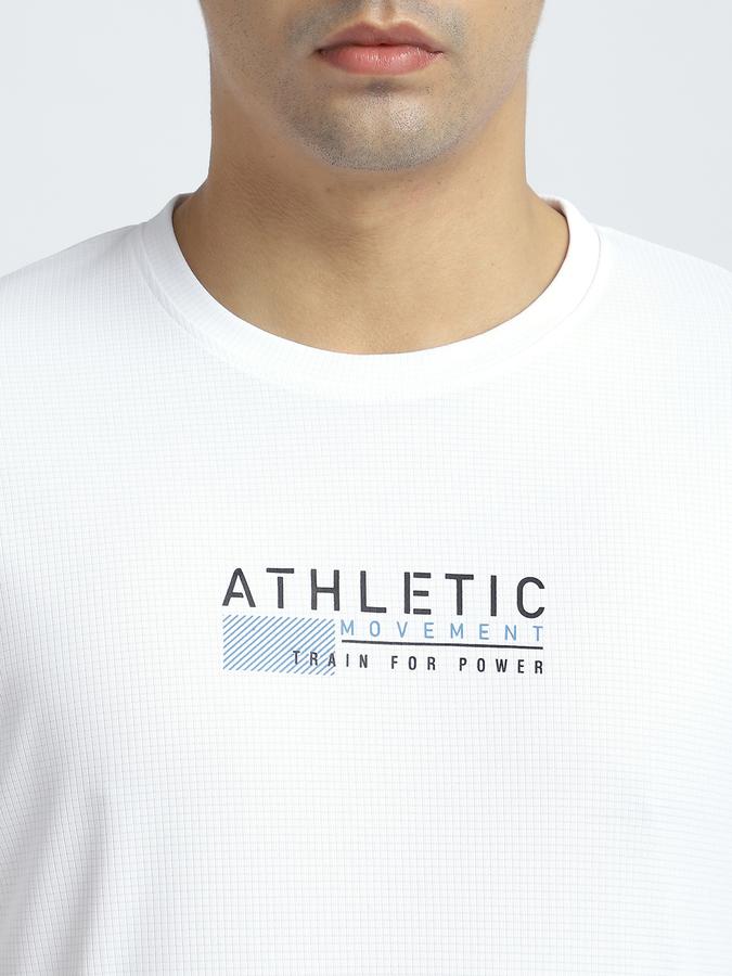 Men Polyester Regular Fit Crew Neck Graphic T-shirt