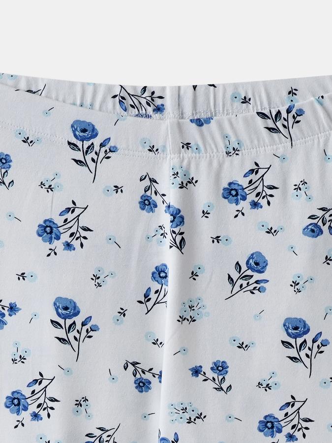 R&B Girls' White Printed Leggings