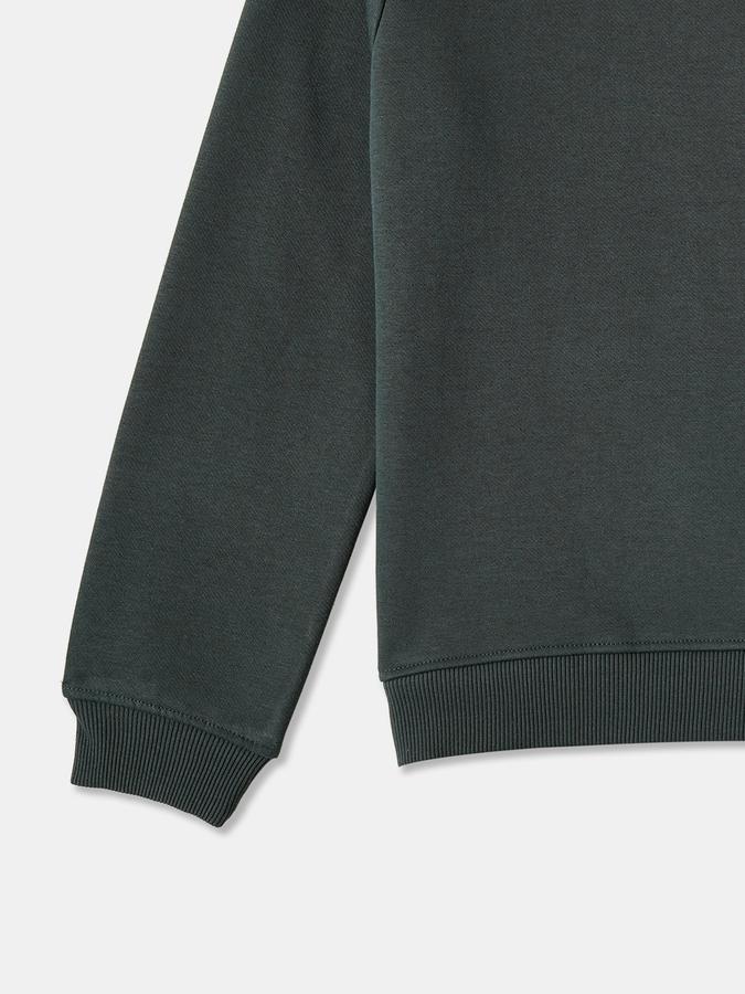 R&B Boys' Dark Green Printed Sweatshirt