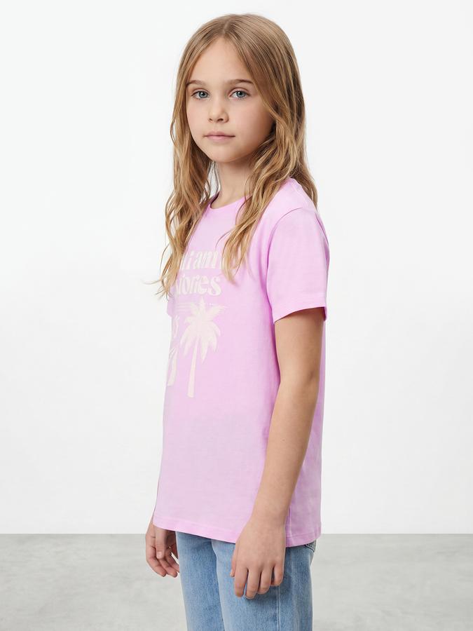 R&B Girls Pink Regular Fit Typography Short Sleeve T-shirt