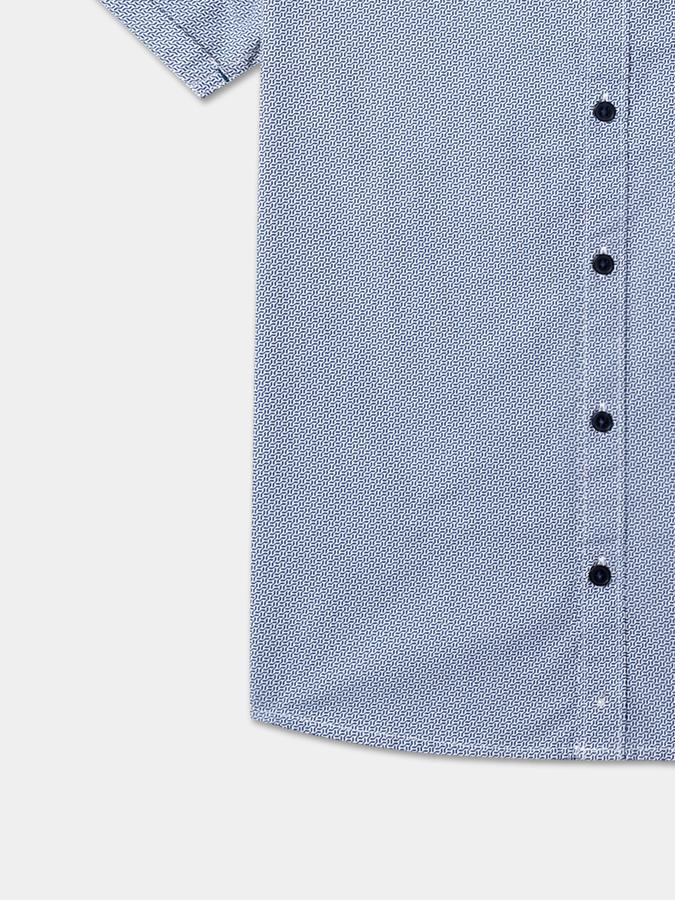 Boys Micro Print Relaxed Fit Shirt image number 3