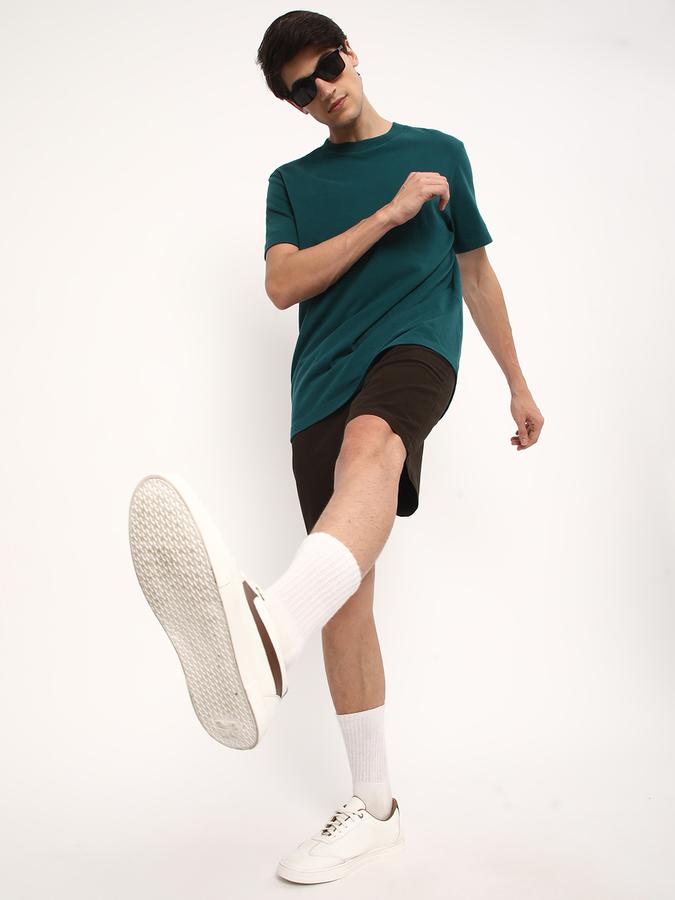 Boys Cotton Regular Fit Button Closure Clean Hem Shorts