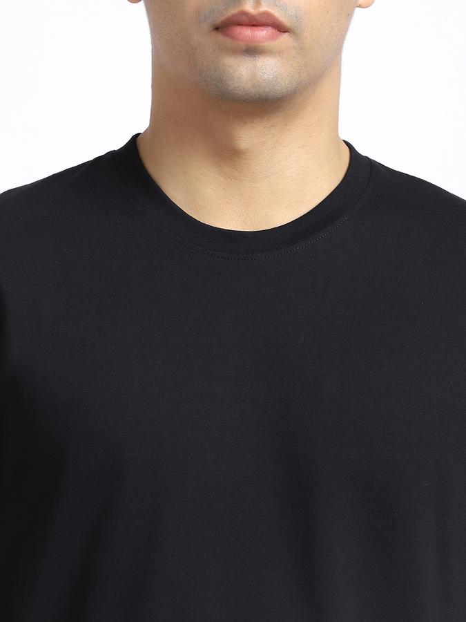 Men Cotton Regular Fit Crew Neck Solid T-shirt