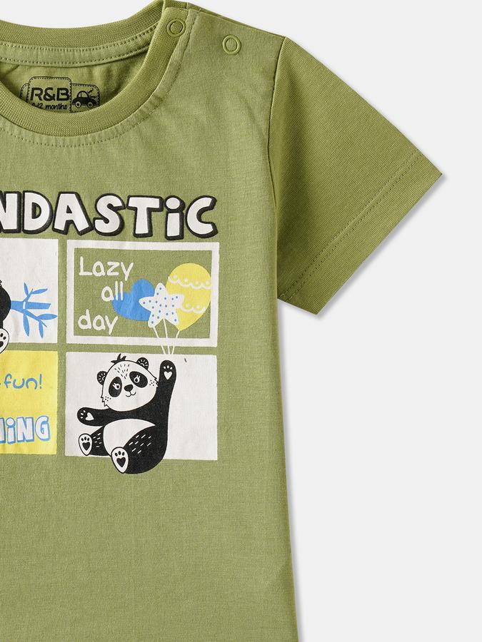 Boys Cotton Regular Fit Crew Neck Graphic T-shirt