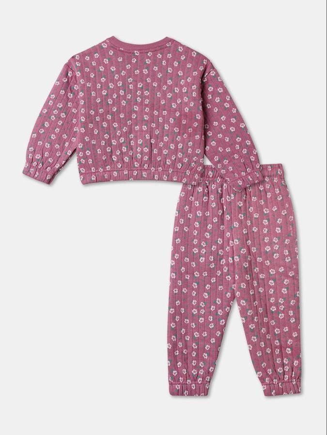 R&B Pink Printed Girls Clothing Set