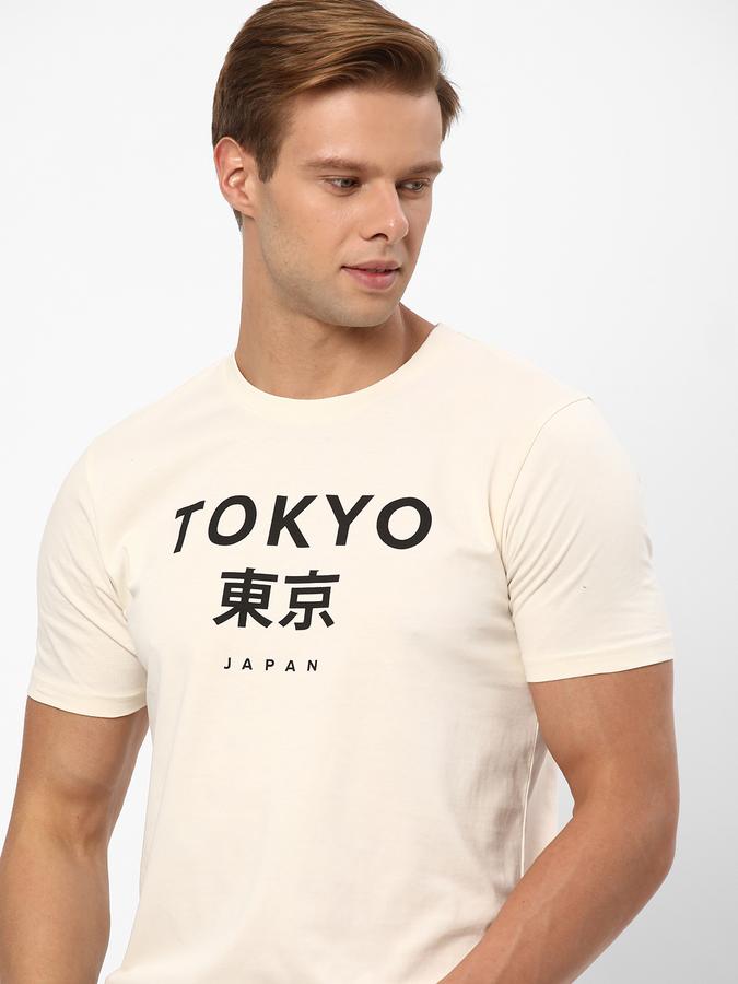 R&B Men Beige T-Shirts