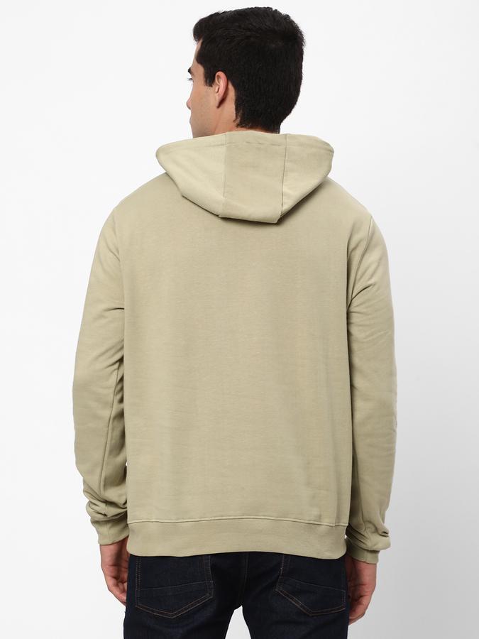 Men Fleece Regular Fit Hooded Graphic Sweatshirt
