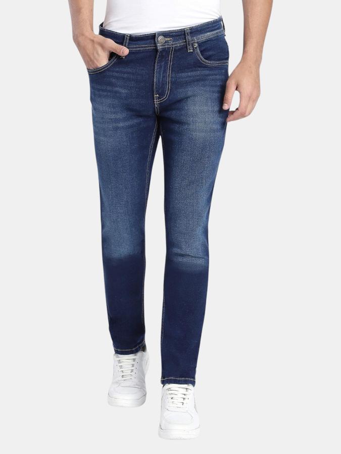 R&B Navy Blue Slim Fit Men Mid Rise Jeans
