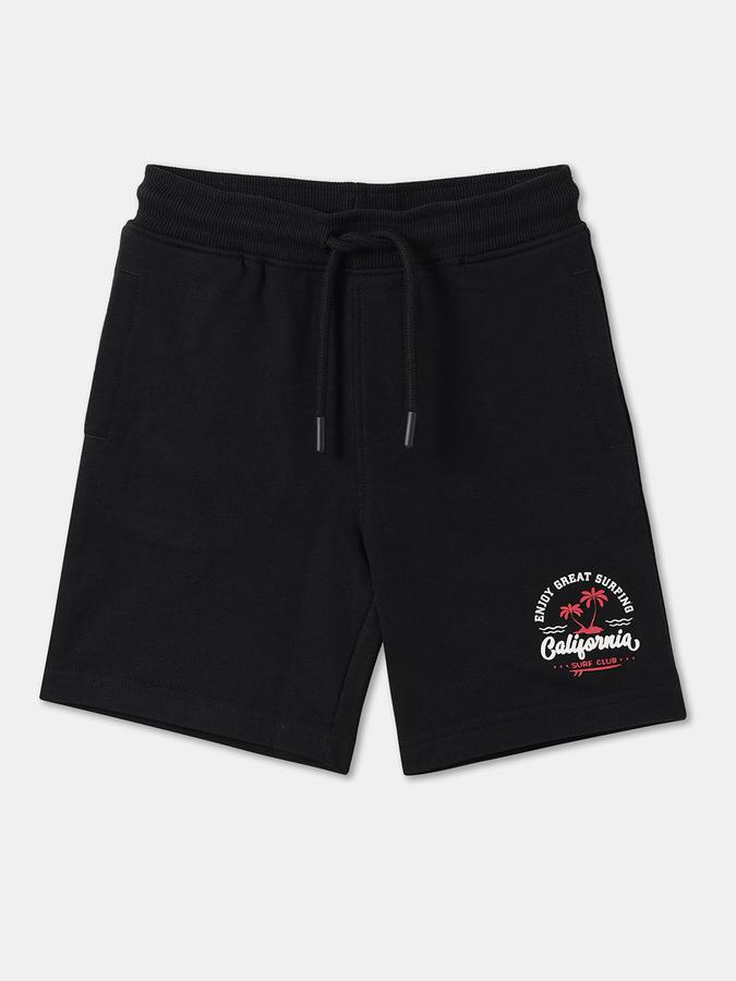 Boys Cotton Relaxed Fit Drawstring Waist Clean Hem Shorts