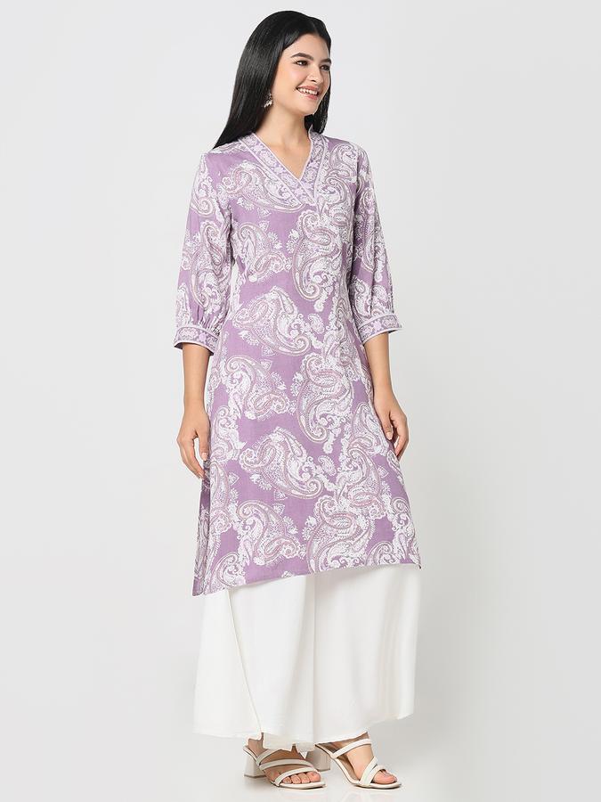 R&B Women's Lilac Printed Kurta