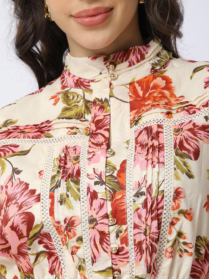 Women Cotton Fit & Flare Midi Floral Dress