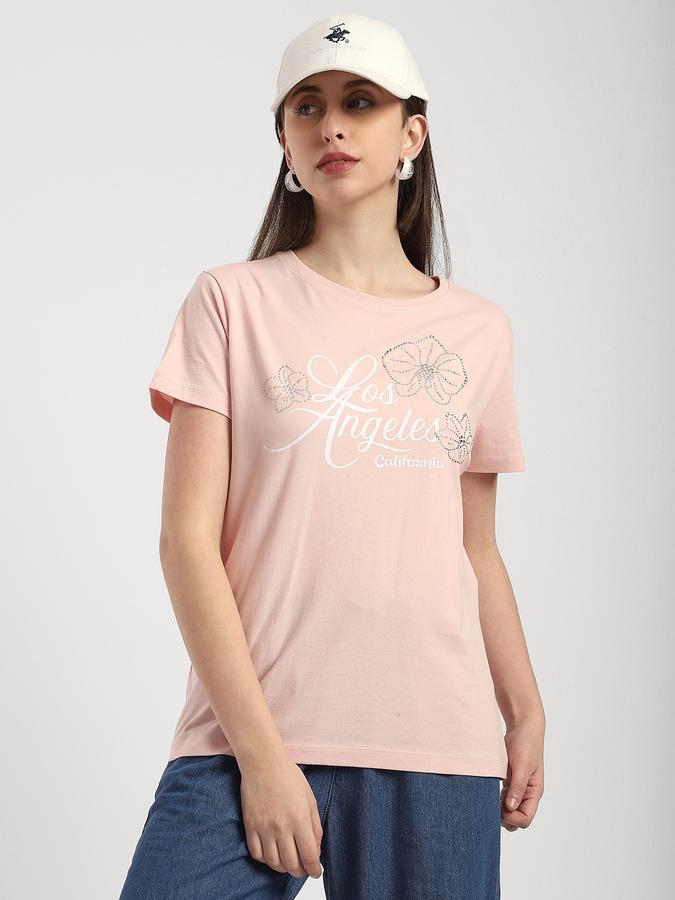 R&B Women Nude Pink Typography T-Shirt