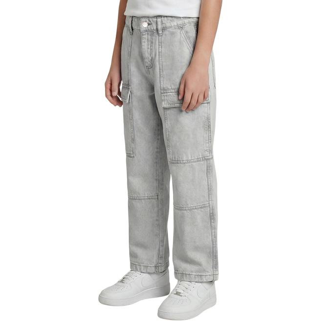 R&B Grey Solid Mid-Rise Boys Jeans 