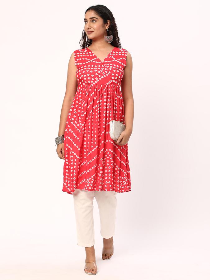 R&B Women's Printed Flared Kurta Sleeveless image number 1