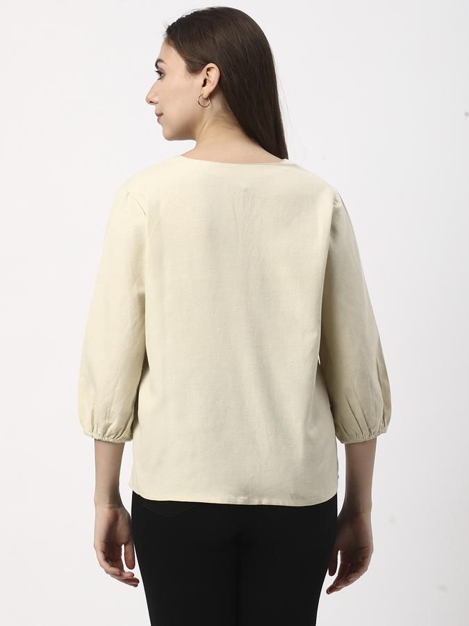 Women Relaxed Fit Top with Round Neck image number 2