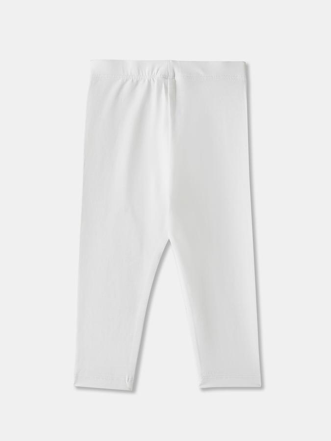 Girls Cotton Blend Fitted Elastic Waist Solid Leggings