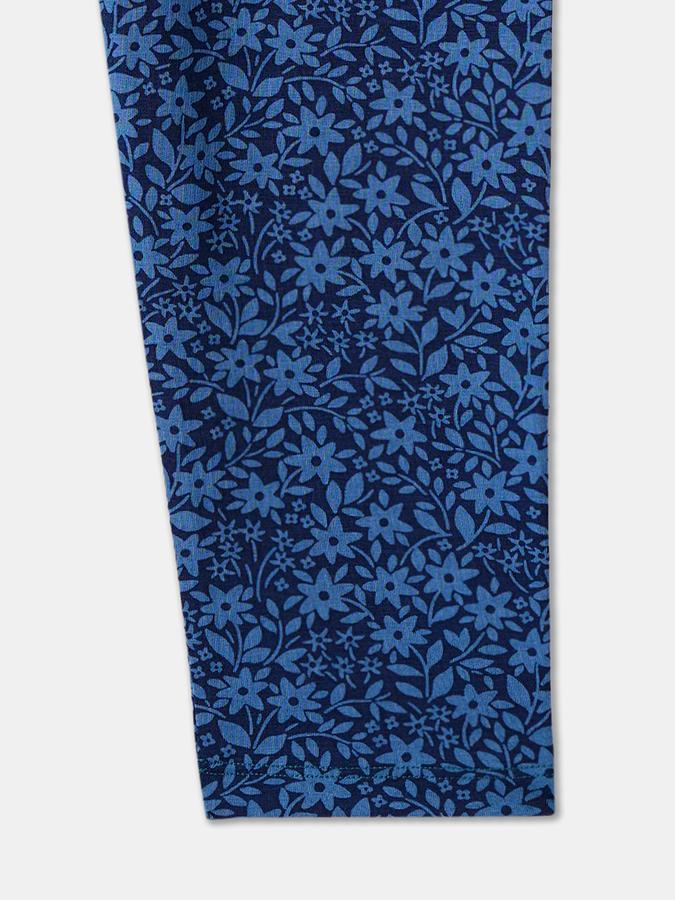 Girls Floral Print Full Length Mid Rise Legging