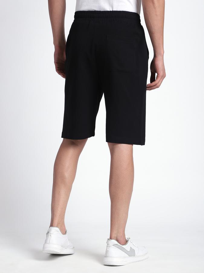 Men Cotton Regular Fit Elastic Waist Solid Shorts