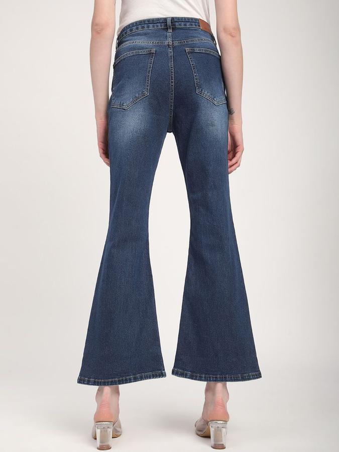 R&B Women Dark Blue Bootcut Fit Mid-Rise Jeans