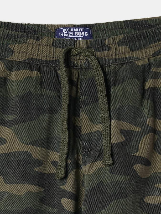 Boys Camouflage Print Relaxed Fit Cargo Jogger Pants image number 3