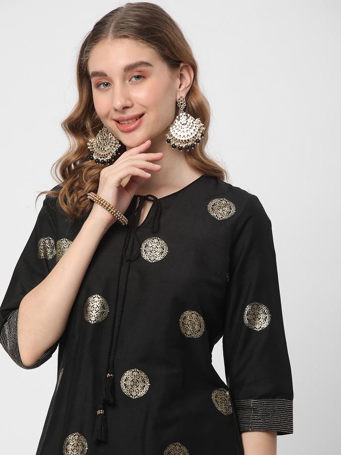 Women Geometric Print Straight Kurta