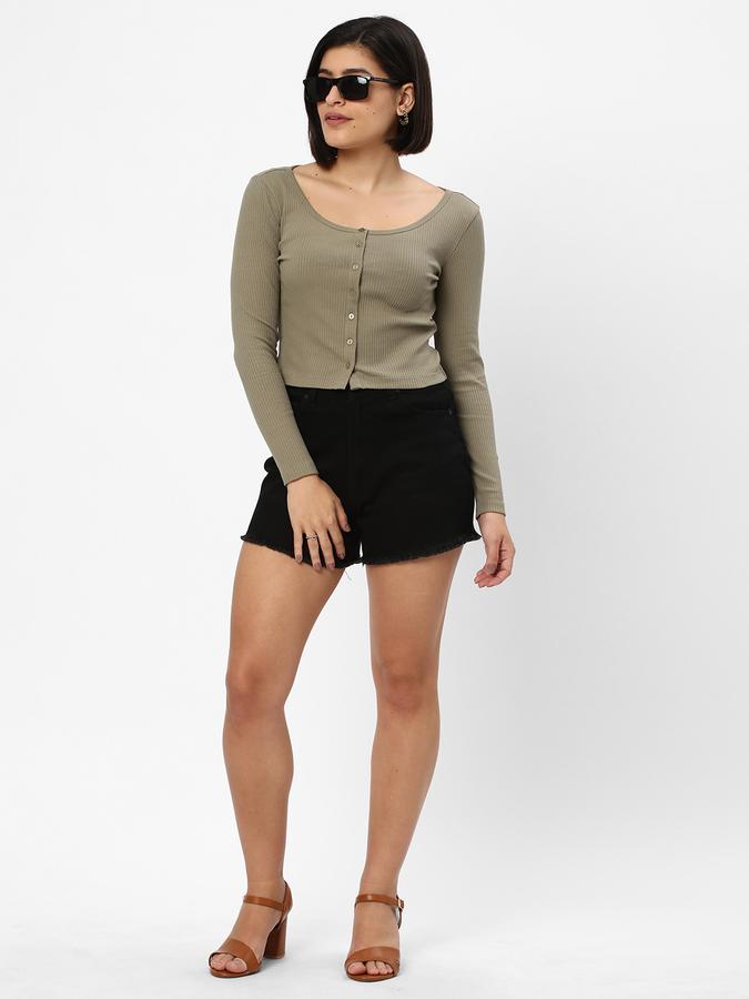 Women Ribbed Slim Fit Shirt image number 1