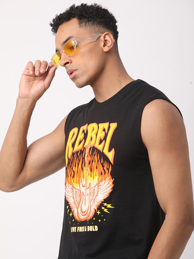 Men Graphic Print Sleeveless Vest image number 0