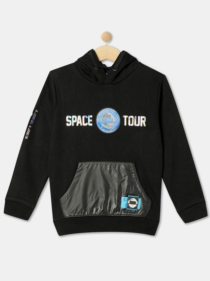 R&B Boys' Black Printed Sweatshirt