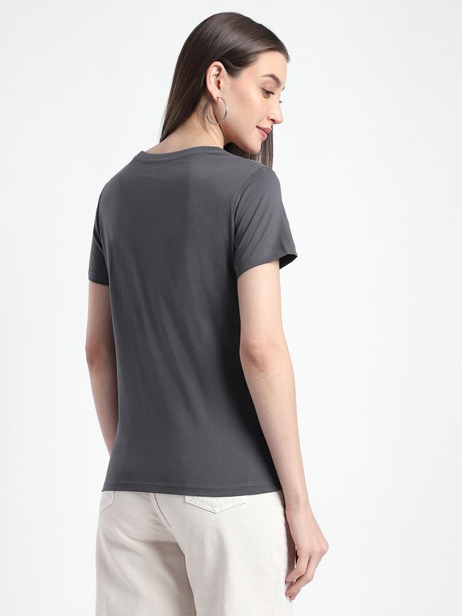 Women Cotton Regular Fit Crew Neck Graphic T-shirt