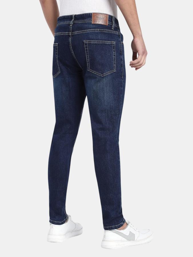 R&B Navy Blue Tapered Fit Men Mid Rise Jeans