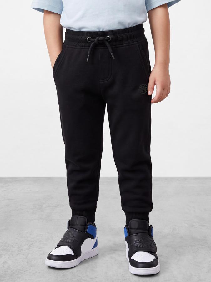 R&B Boys Black Graphic Print Elasticated waist Jogger Pant 