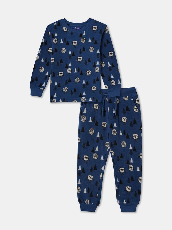 Boys Graphic Print Full Sleeves T-shirt with Trousers Fashion Set