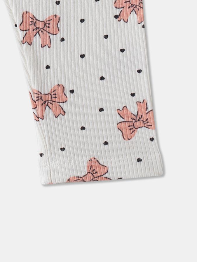 Girls Cotton Fitted Elastic Waist Printed Leggings