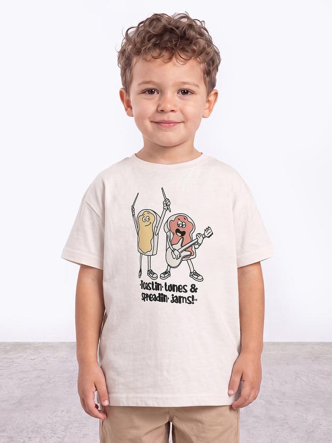 R&B Boys White Graphic Print Short Sleeves Soft Touch Tshirt