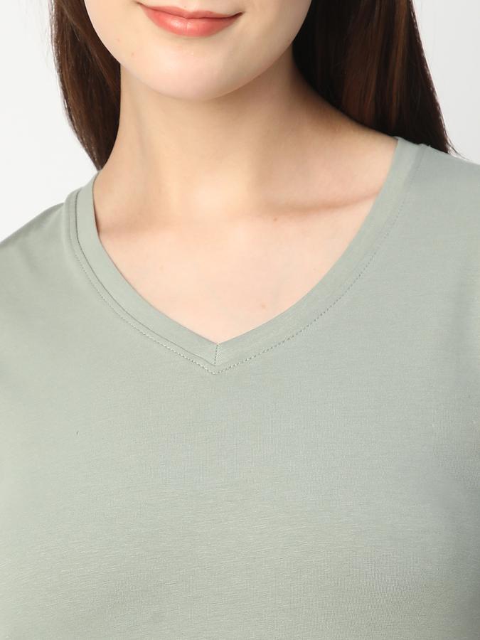 Solid Women V Neck T-Shirt data-index=