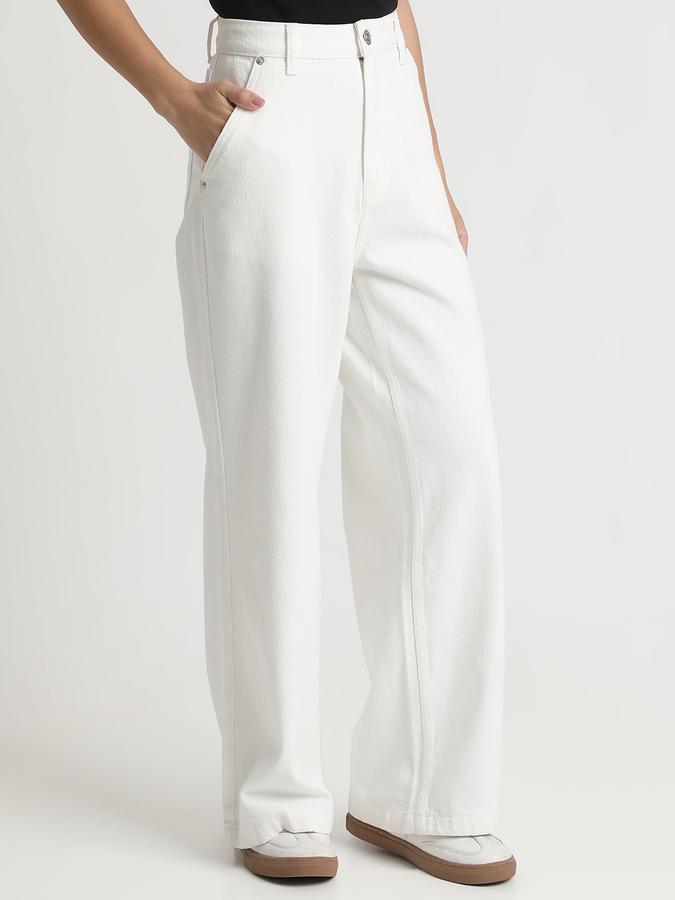 Women Cotton High Rise Button Closure Solid Jeggings