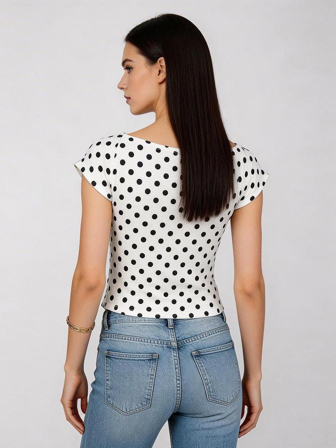 R&B Beige Printed Women Fitted Top 