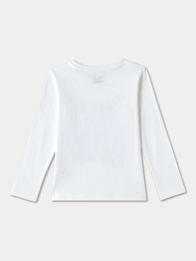 Girls Cotton Regular Fit Crew Neck Graphic T-shirt