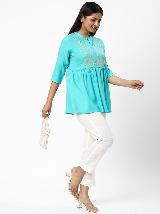 R&B Women's Emb Rayon Tunic 3Q Sleeve image number 1
