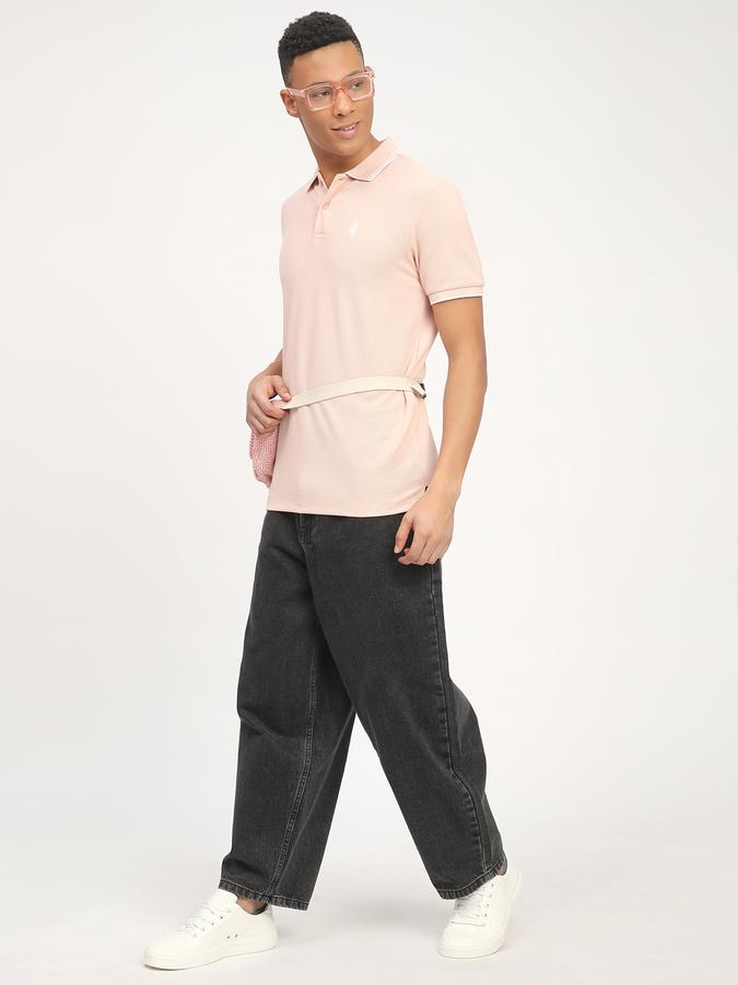 Men Polycotton Slim Fit Polo Neck Solid T-shirt