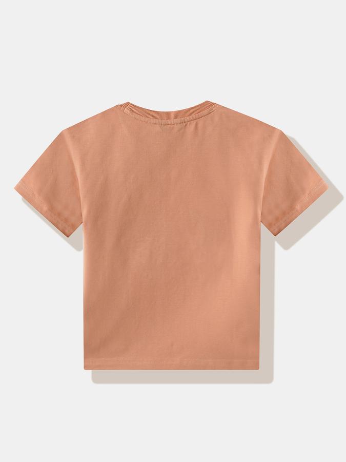 Boys Cotton Regular Fit Crew Neck Embroidered T-shirt