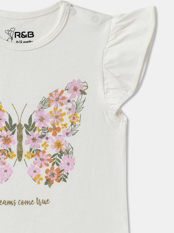 Baby Girls Graphic Print Pure Cotton Regular T Shirt image number 2