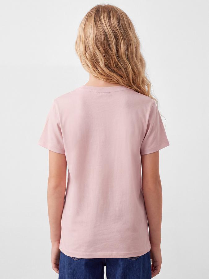 R&B Girls Pink Graphic Printed  Short Sleeves Pure Cotton T-shirt