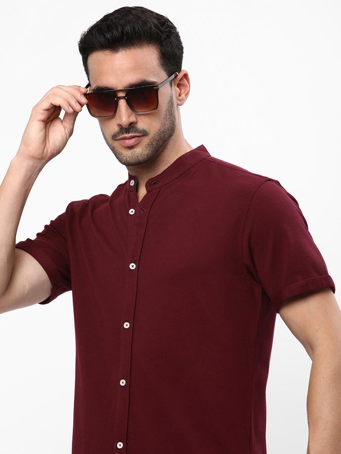 R&B Men Red Casual Shirts