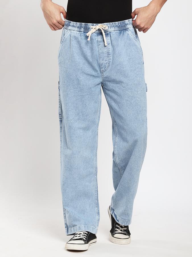 Men Cotton Loose Fit Mid Rise Clean Look Jeans