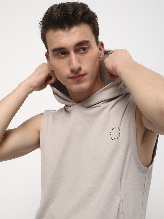 Men Cotton Regular Fit Hooded Gilet Jacket