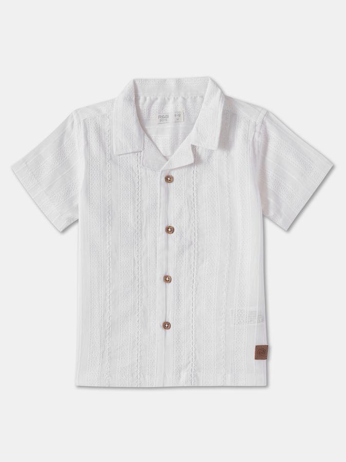 Boys Regular Fit Short Sleeve Camp Collar Shirt